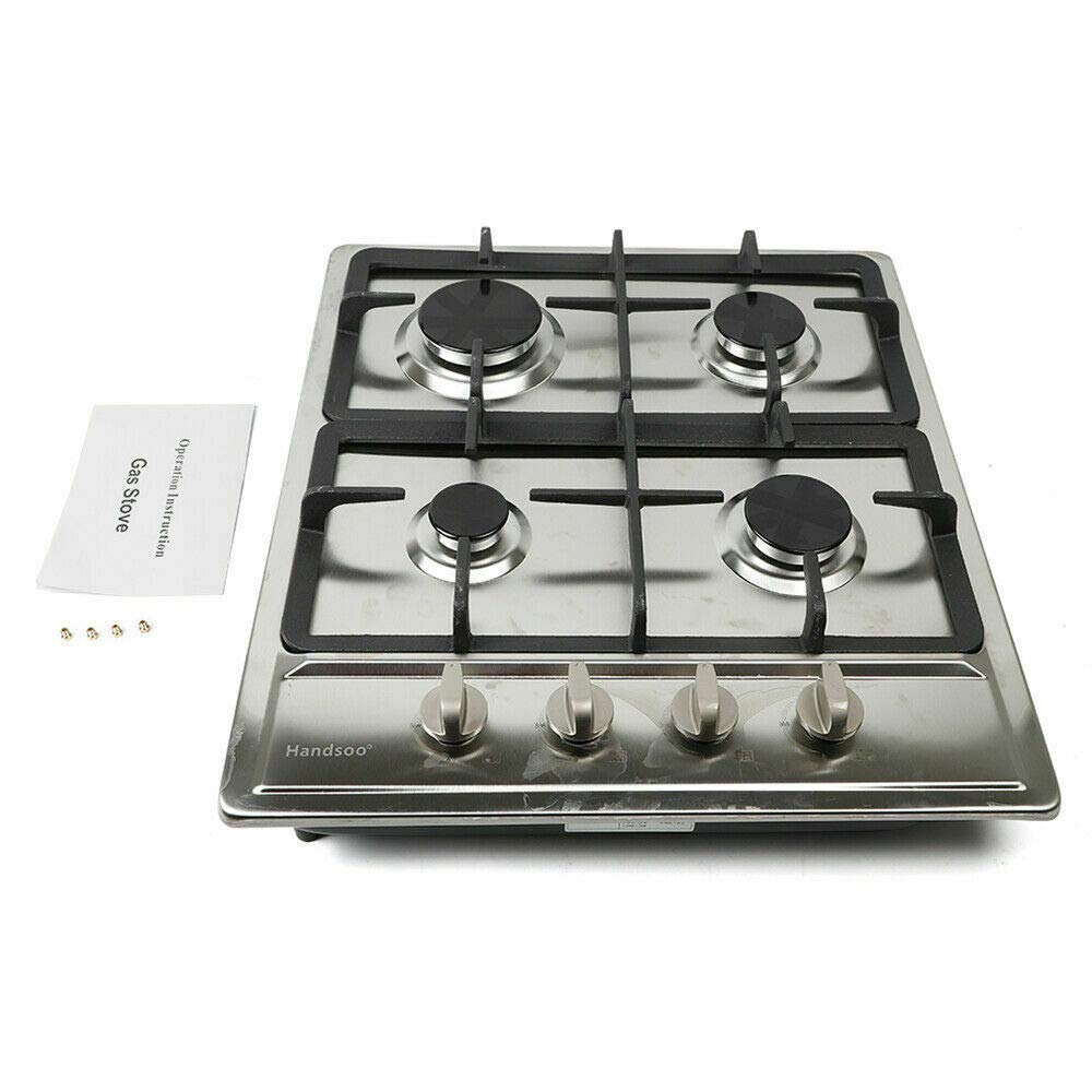 Buy 23 Inch Cooktop 4 Burners Stove hob stovetop, LPG/NG Cooktop, Stainless Steel Cooktop 5