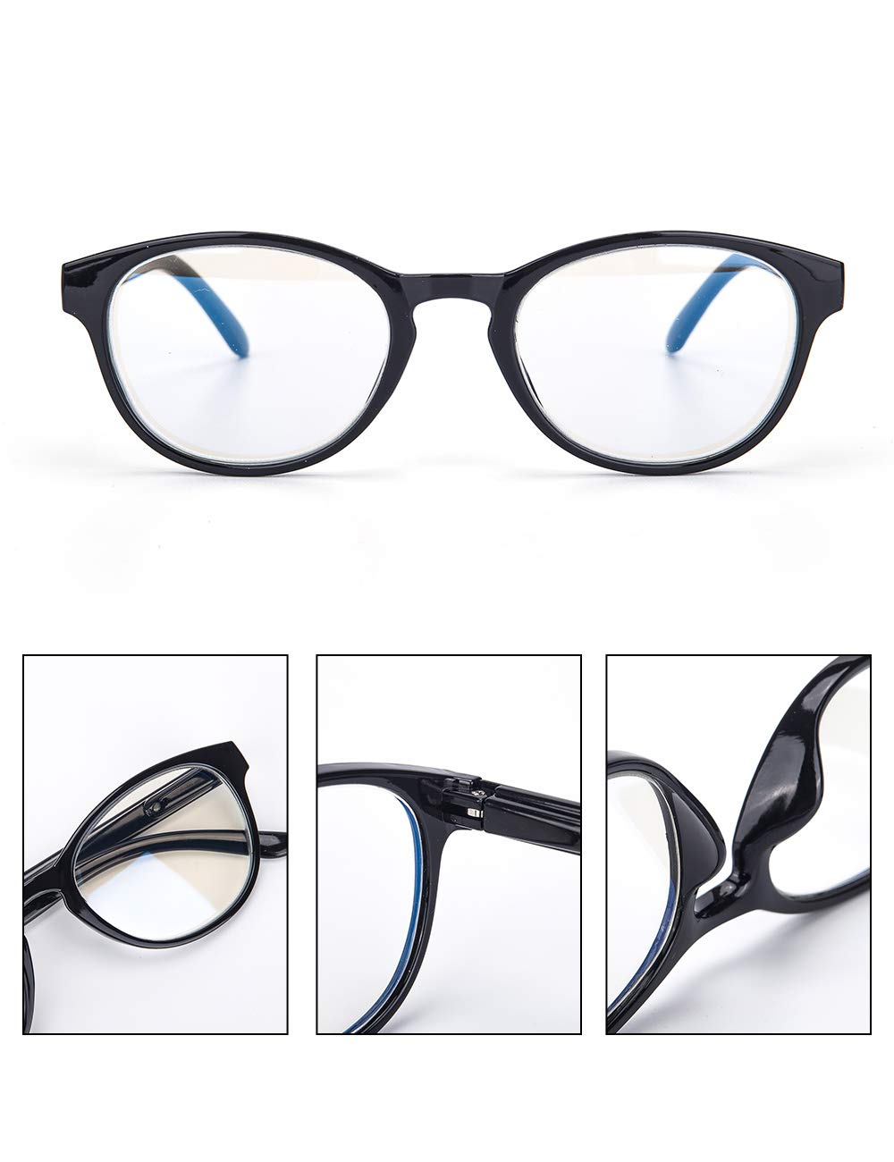 LANLANG 3-Pack Blue Light Blocking Reading Glasses 1.5 for Women Anti Eyestrain Anti UV with black and round frame including 0-3.5 diopters L-L009-3BLA +1.5 - Image 4