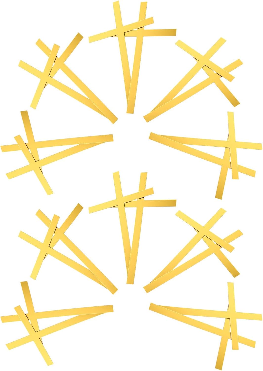 ORFOFE 20pcs Acrylic Cross Cake Decorations Golden Mirror Cross Cake Toppers for Christian Baptism Birthday Party Non-edible Picks