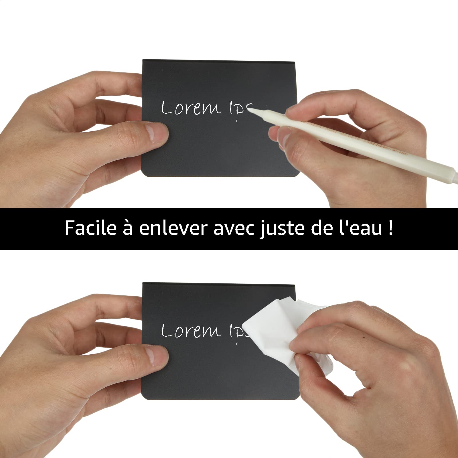 SENENQU Lot de 40 Mini Tableau Noir, Mini Panneau D'affichage, Petit Tableau Noir pour Boulangerie, Buffet, Mariage, Fêtes, Signes pour la Nourriture (10 x 7 cm)…