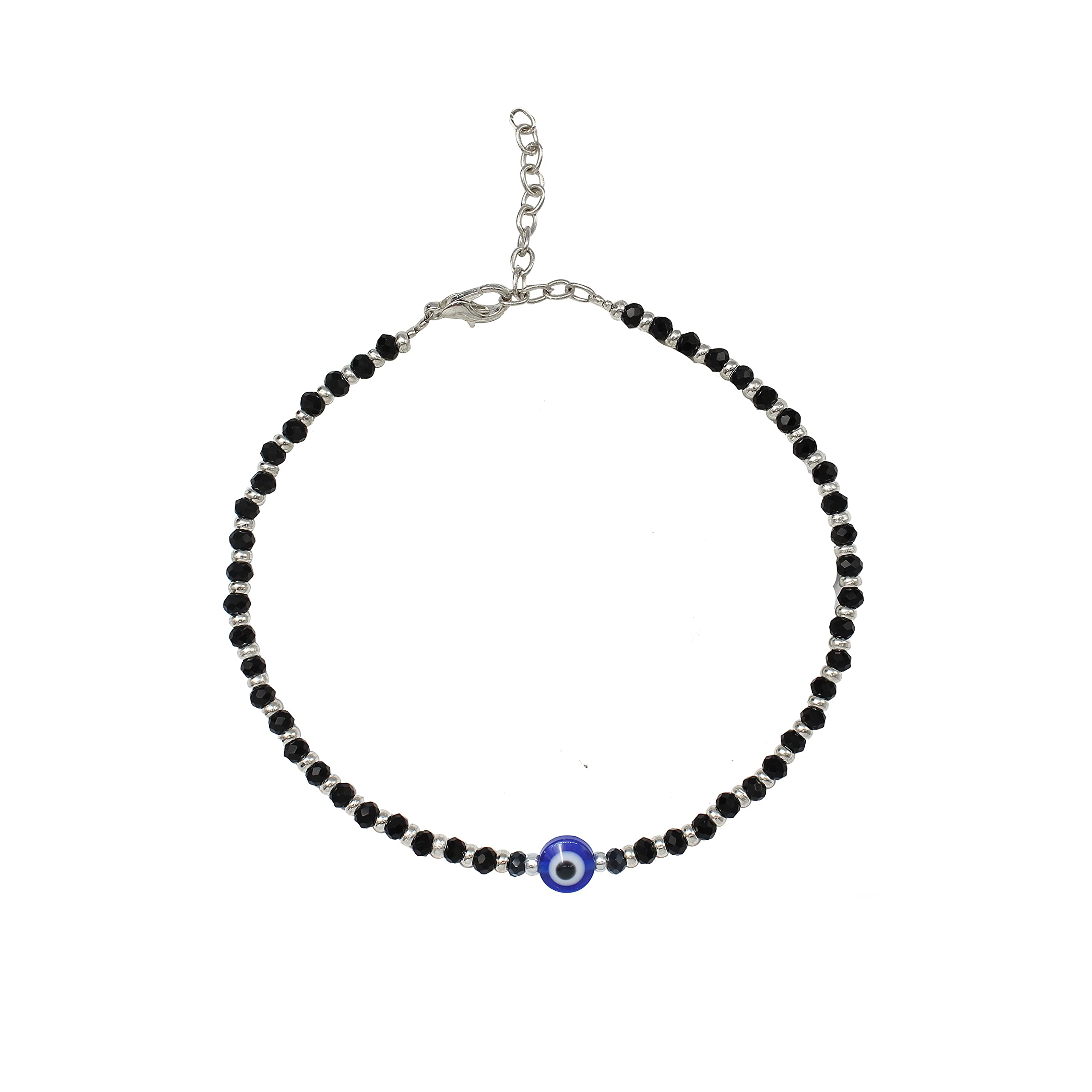 Kamrix Charm Evil Eye Nazariya Bracelet with Black and Silver Crystal Beads for baby girls boys and women (B0CQ4JF2FG) Amazon Price History, Amazon Price Tracker