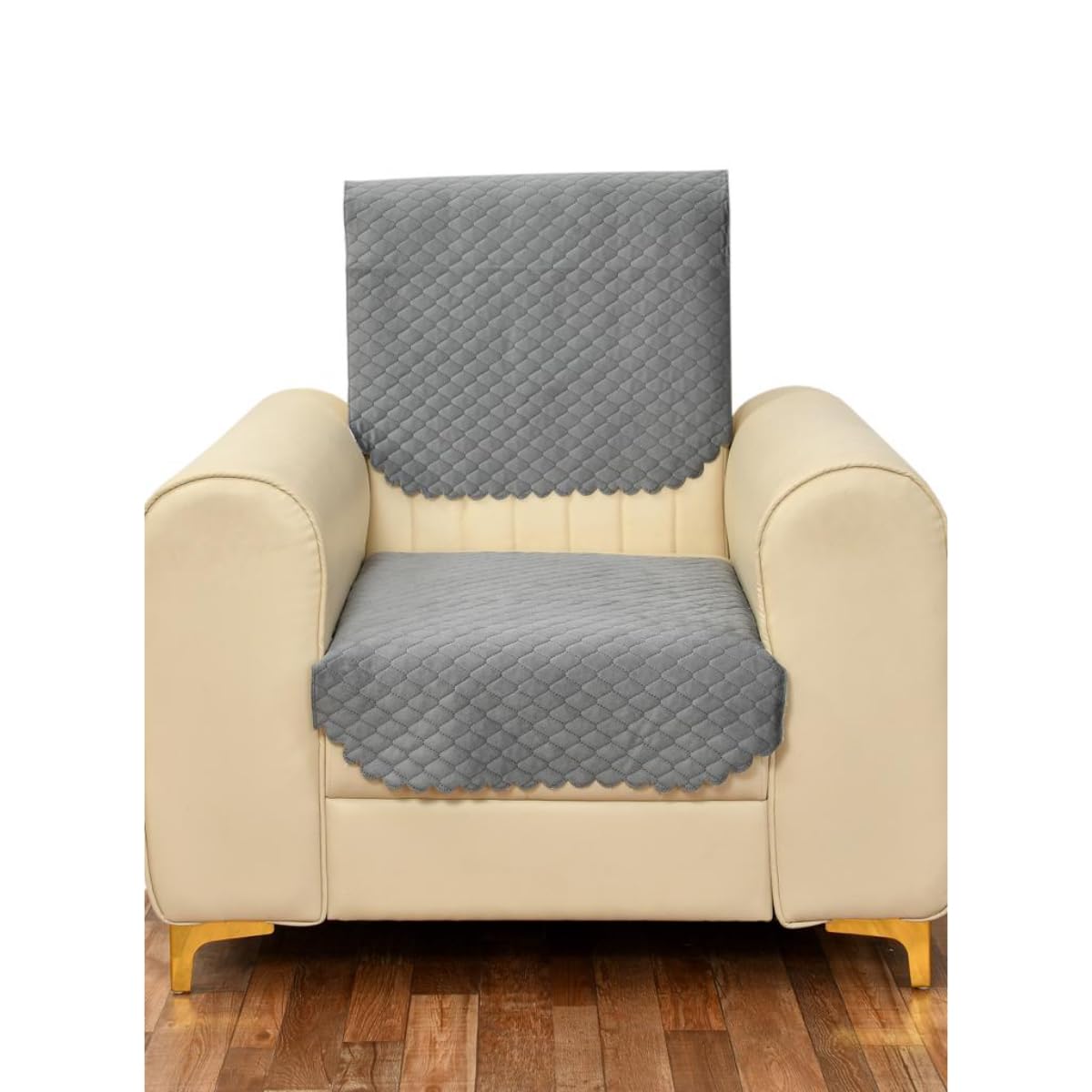 24x7 Home Store Premium Velvet Solid Color Premium Quilted Sofa Cover Set (Grey, 1 Seater) (B0CXQ7BPBQ) Amazon Price History, Amazon Price Tracker