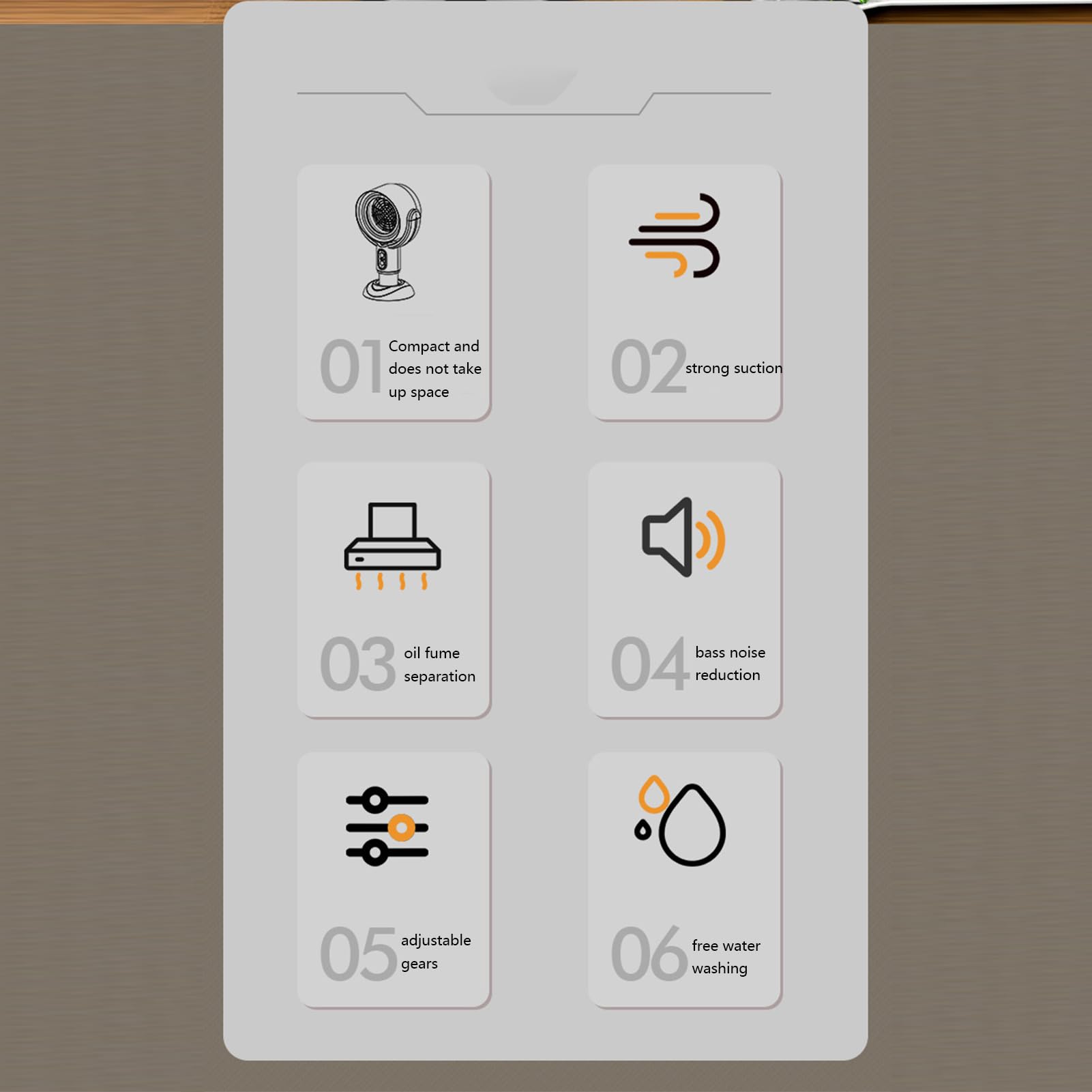 Capucha de gama de escritorio - Ventilación de cocción de mesa, extractor de humo compacto | systema de ventilador purificador retráctil, filtro de aire de velocidad ajustable, utilidad de cocina de a