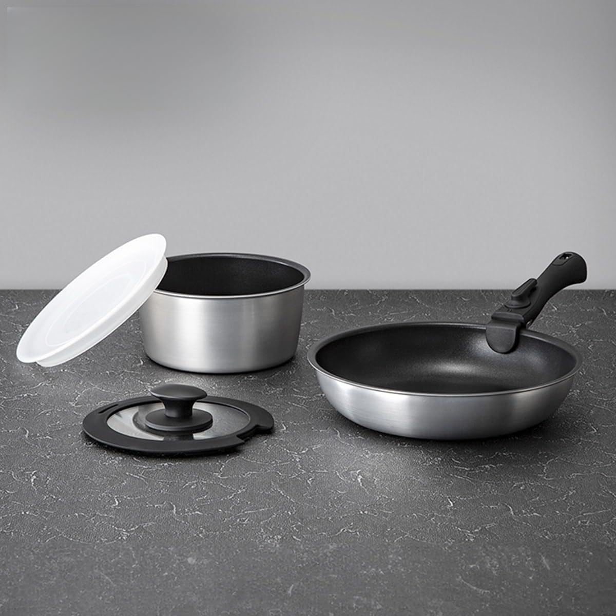ニトリ 取っ手がとれる 鍋・フライパン5点セット TORERU3