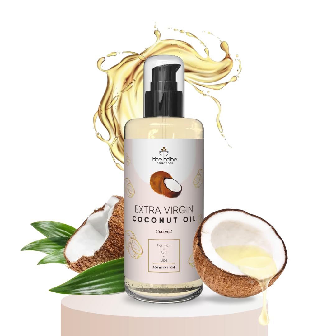 Extra Virgin Coconut Oil, All Natural Moisturizer, Face Cream, Body & Hair Massage Oil, 100% Chemical Free & Natural - 200 ml