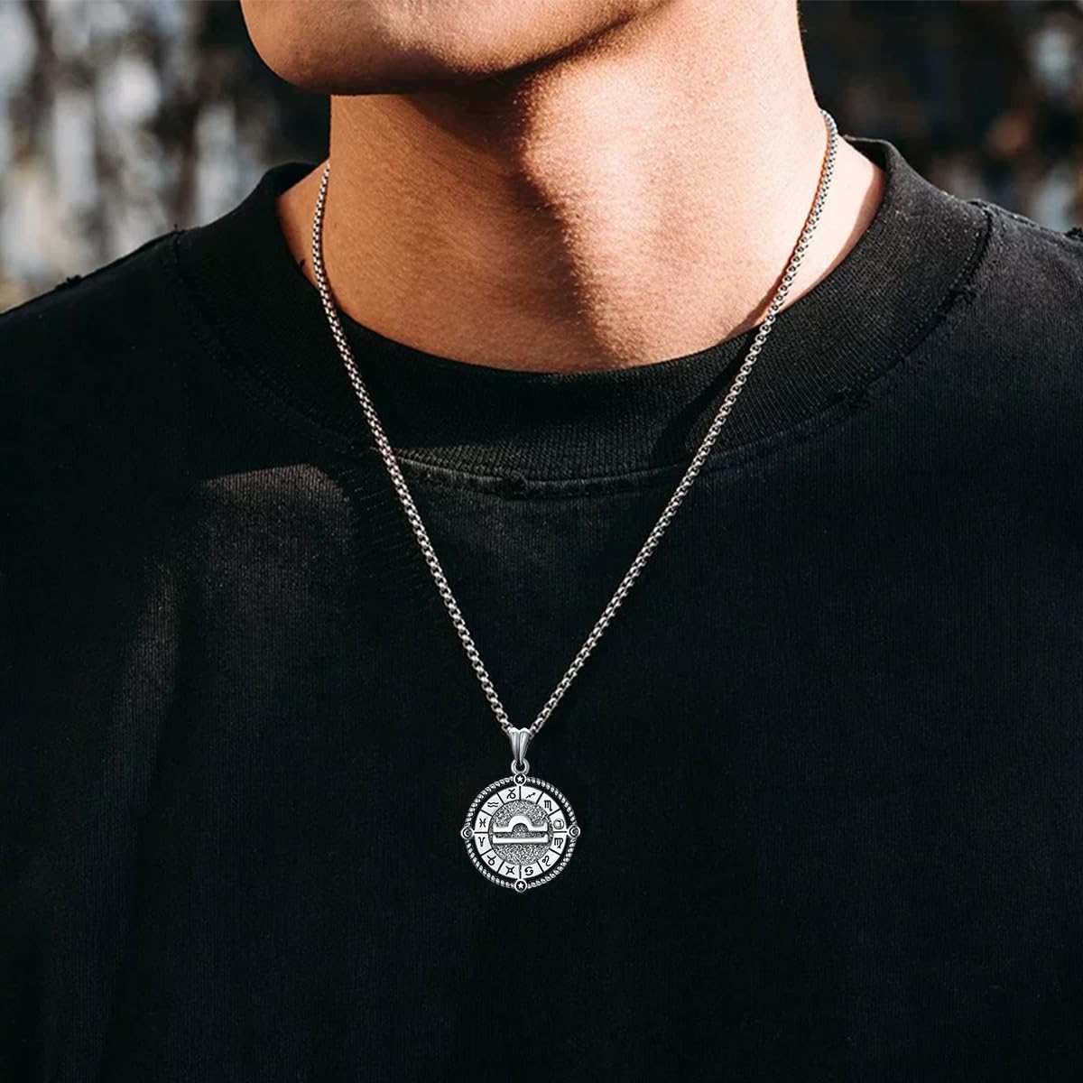 ROMANTICWORK Collier avec pendentif astrologique en argent sterling 925 avec 12 constellations - Cadeau pour homme et femme
