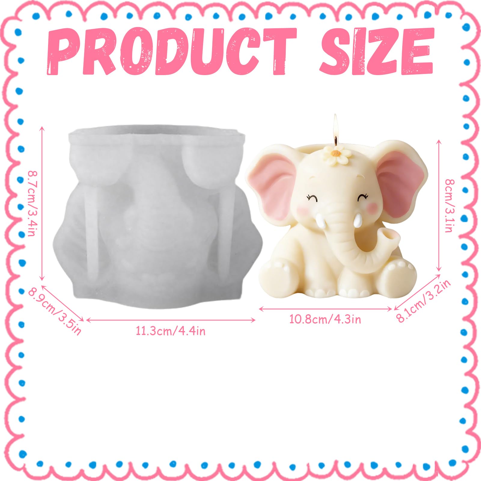 Moldes de silicona para fundición de velas, molde de silicona animales 3D, molde de silicona elefante, molde de fundición de silicona, portavelas, yeso, resina epoxi, moldes de silicona animales para