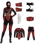 Women's Dark Assassin Costume Female Cosplay Set with Hood