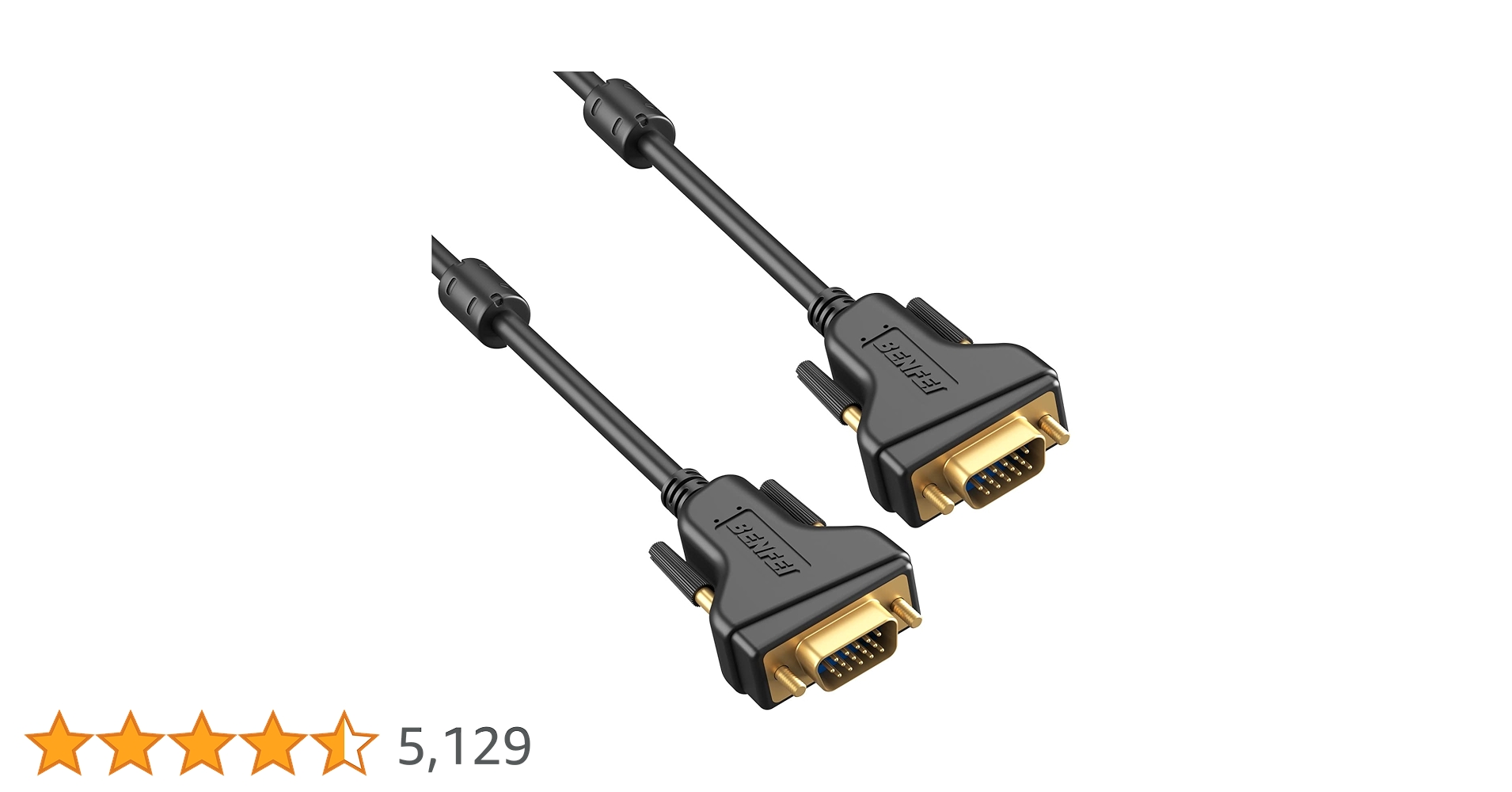 BENFEI VGA to VGA 1.8m Cable with Ferrites for Laptop