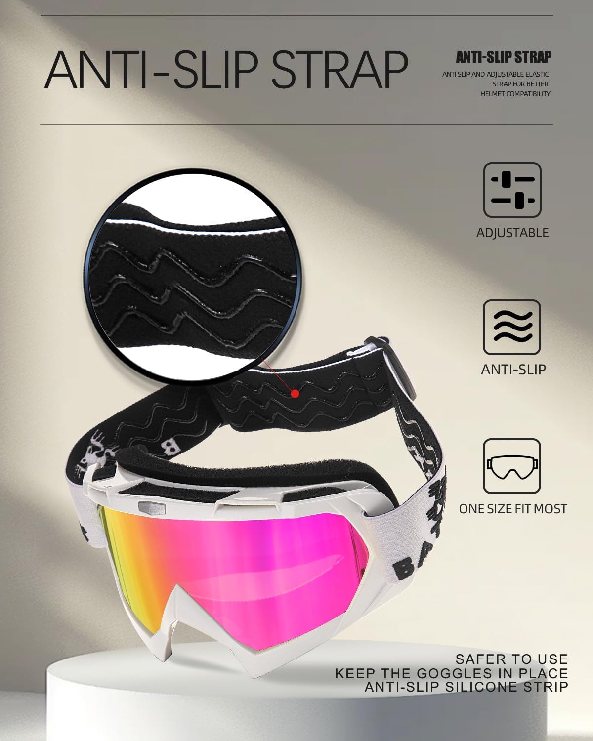 BATFOX Dirt Bike ATV Goggles Motorcycle Gear Riding Motocross Dirtbike 4-Wheeler MX DH Accessories Goggles Glasses for Men Women Youth UV400 Protection Dust-proof Anti-Slip Strap - Image 9