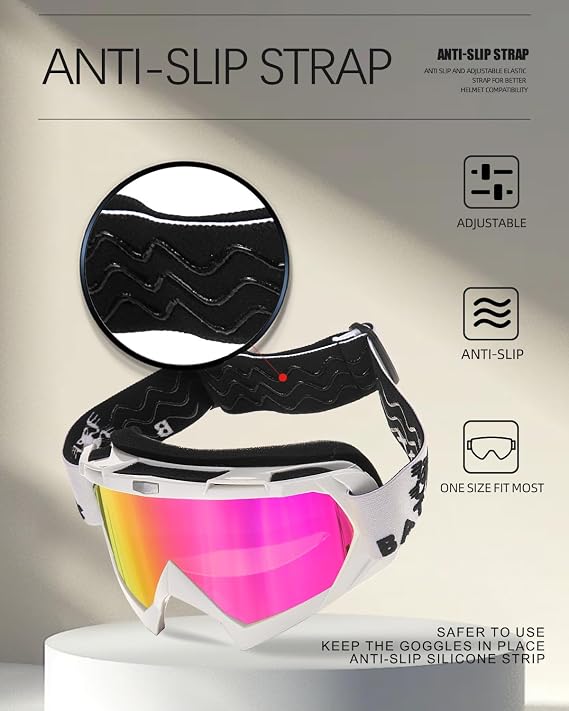 キッズ ユース ダートバイク ゴーグル - モトクロス&atvライディングゴーグル 女性用 Uv400 滑り止めストラップ Mtb、utv、otg、mxギア