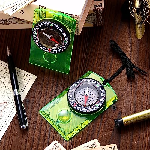 20-Pcs-Acrylic-Orienteering-Compass-Navigation-Backpacking-Compass-Hiking-Compass-Map-Reading-Compass-Professional-Boy-Scout-Compass-for-Navigation-Orienteering-and-Survival-Outdoor-Exploring-Green