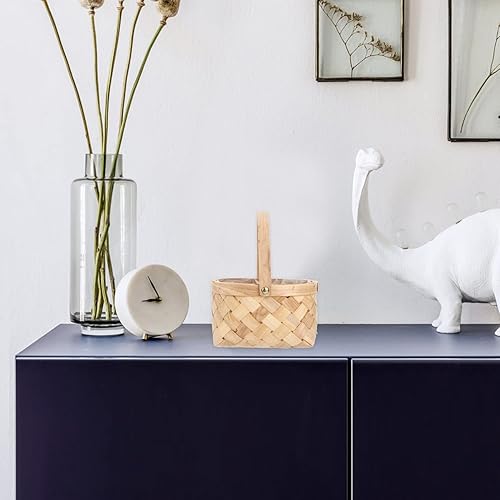 Miniatura 6 de EXCEART Cesta de almacenamiento de ratán portátil hecha a mano, contenedor de huevos de Pascua, artículos para el hogar, cesta de almacenamiento