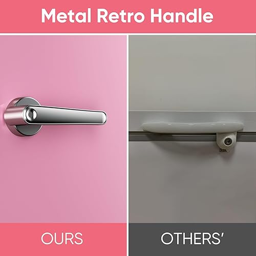 Miniatura 7 de Upstreman Mini refrigerador retro de 1.7 pies cúbicos, bajo ruido, ahorro de energía, termostato ajustable, una sola puerta, abrebotellas lateral,