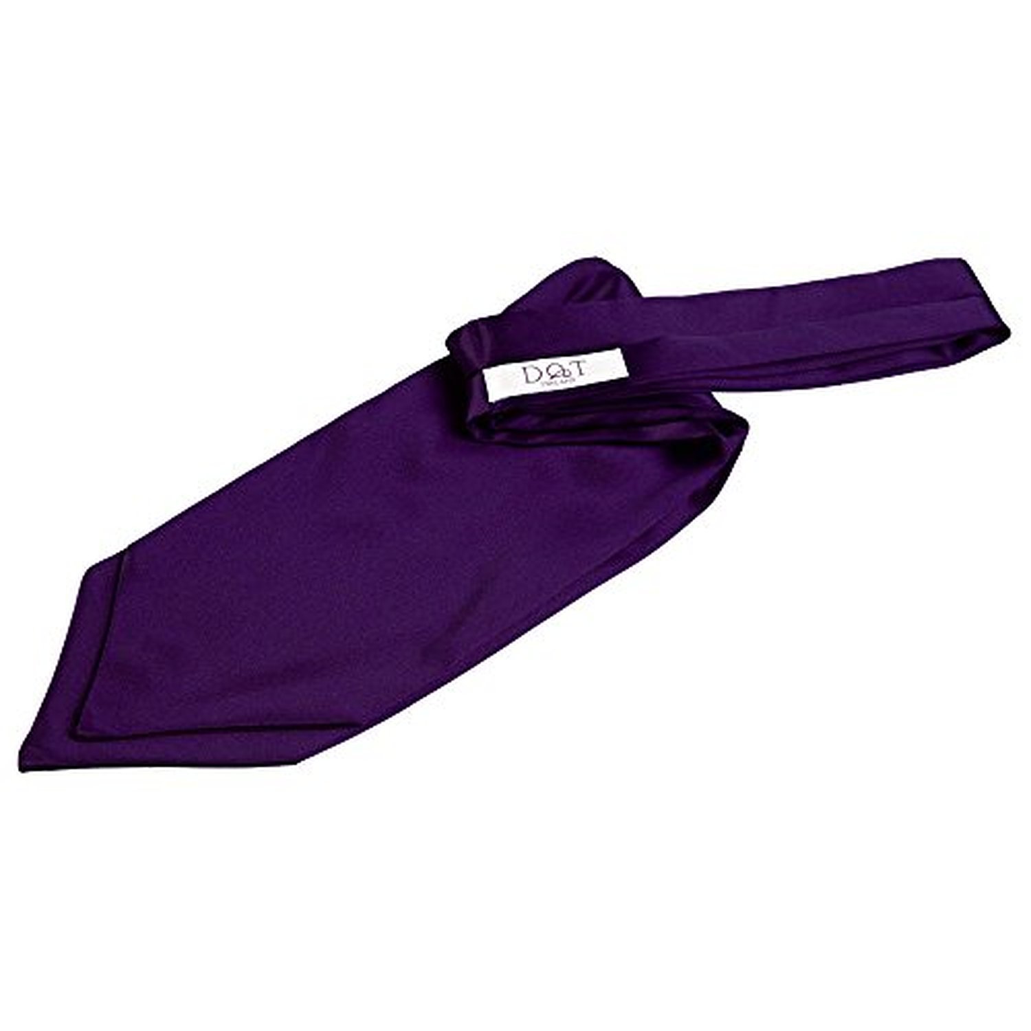 DQT Mens Plain Satin Self-Tie Ascot Cravat – Wedding Groom Formal Suit - Purple