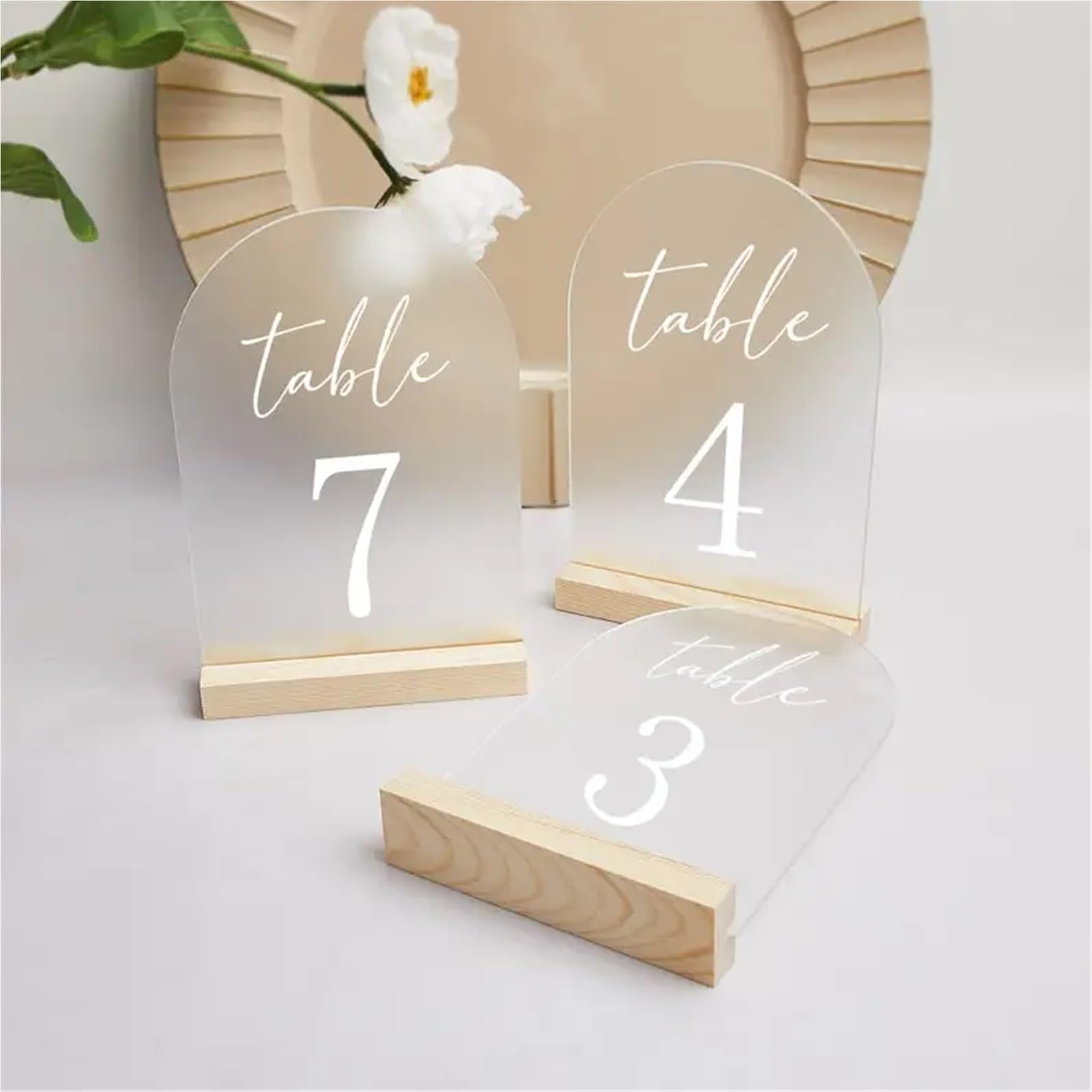 10 Uds. Números de mesa con arco for boda soporte madera decoración recepción arqueada esmerilada, letreros, fiesta Para Restaurantes