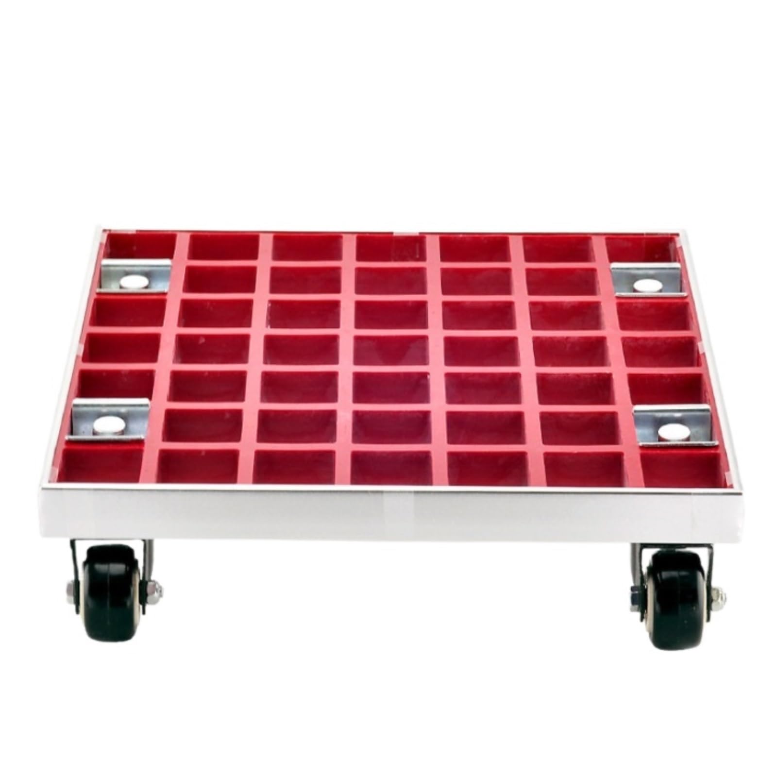 DFGHNBVC Pots Holders Rectangular Bonsai Stand Movable Flower Stand Chassis Universal Wheel Pulley Tray Flower Pot Dolly,Rosso-42X27Cm