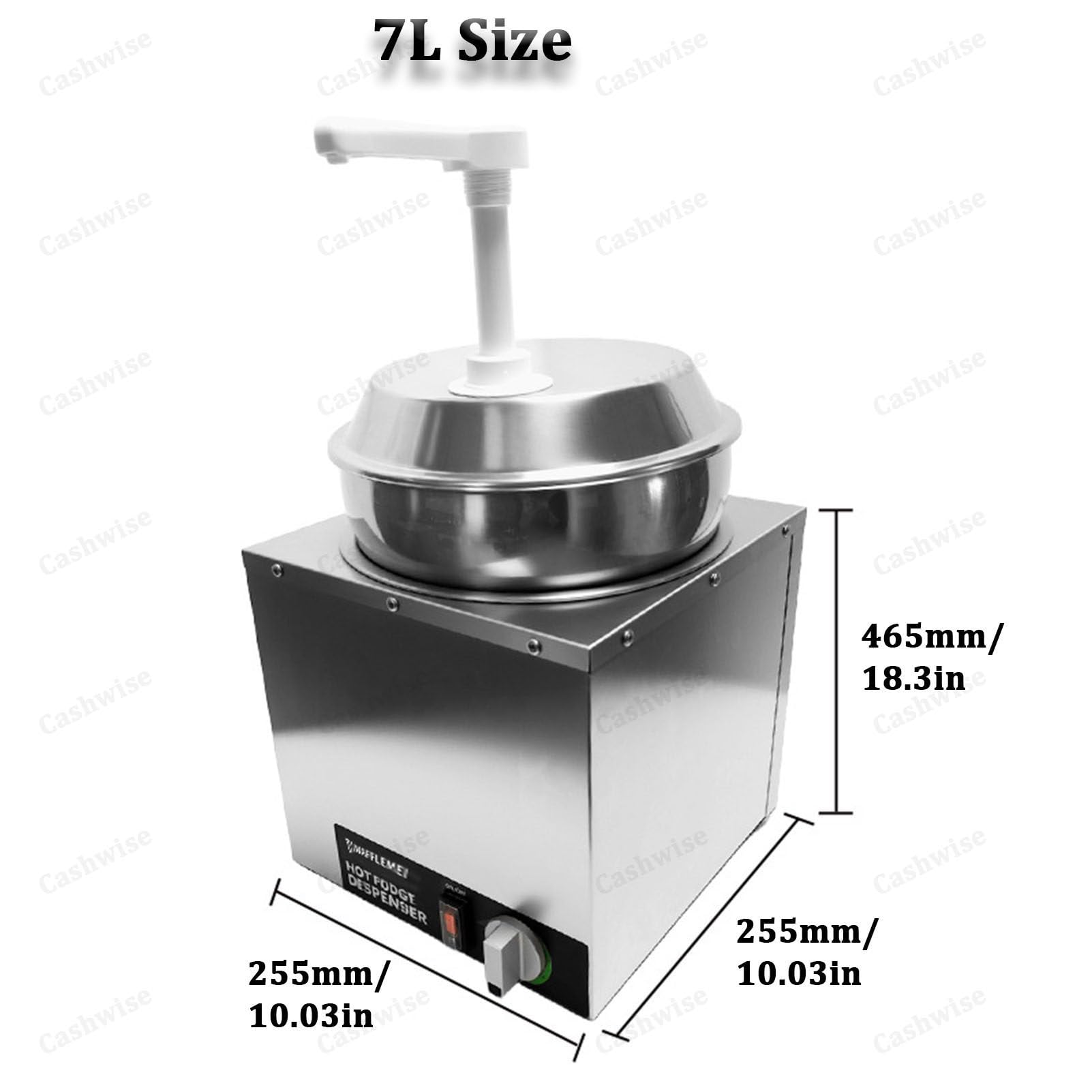 Calentador de salsa comercial con control de temperatura y dispensador de bomba para queso nacho, mantequilla, caramelo