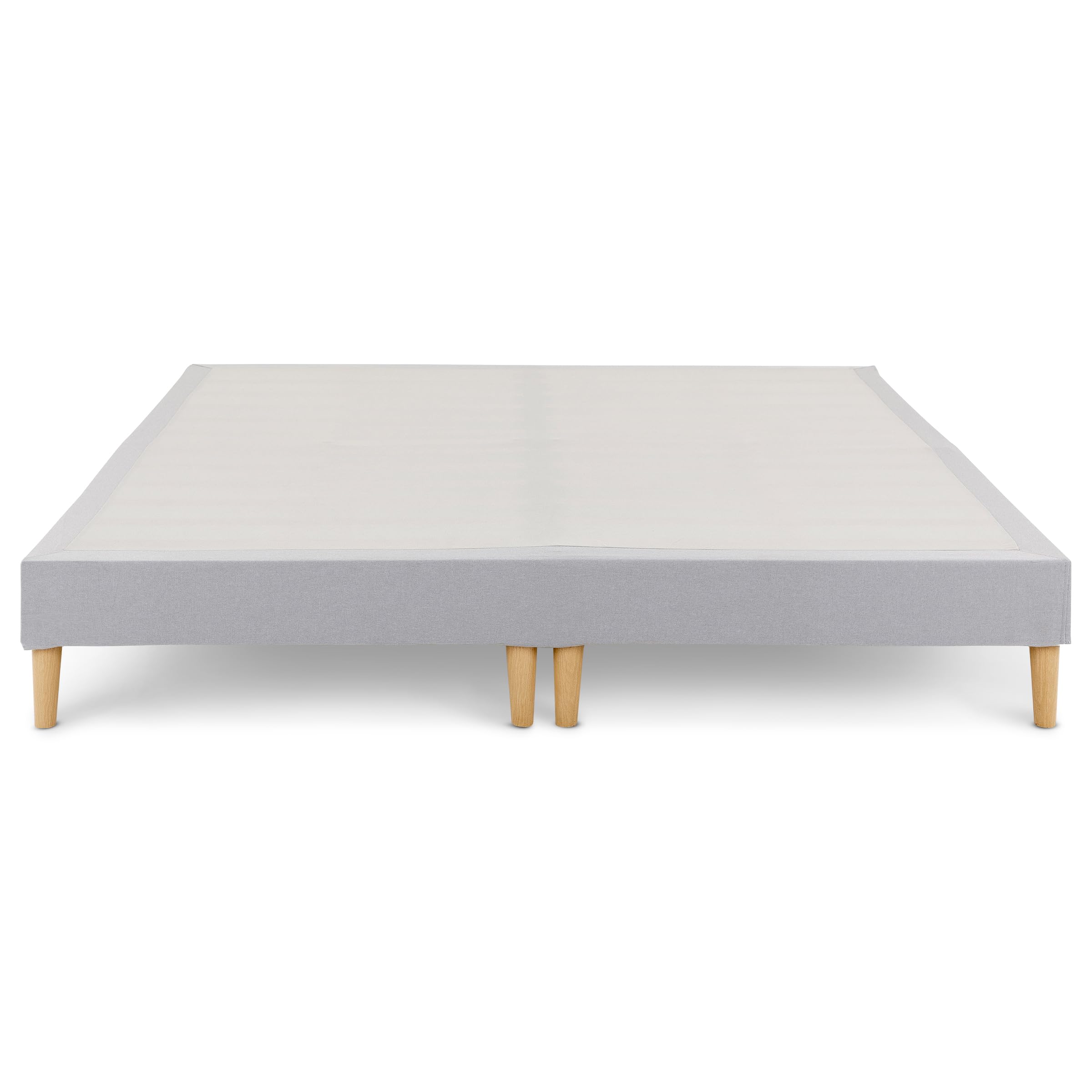 IDIMEX Sommier tapissier Rennes 180 x 200 cm Structure en Bois et revêtement en Tissu Gris, Cadre de lit avec Pieds et sommier à Lattes déhoussable pour 1 Personne