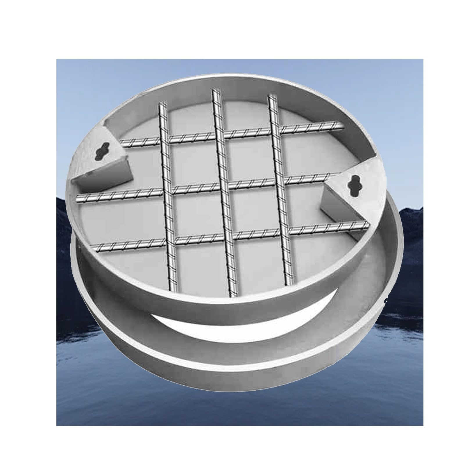 GJMSSMY Stainless Steel Manhole Cover - 60x60cm (23.6x23.6in) t Access Lid for Sidewalks, Driveways, Patios, and Homes - Heavy Duty, Pedestrian Safe