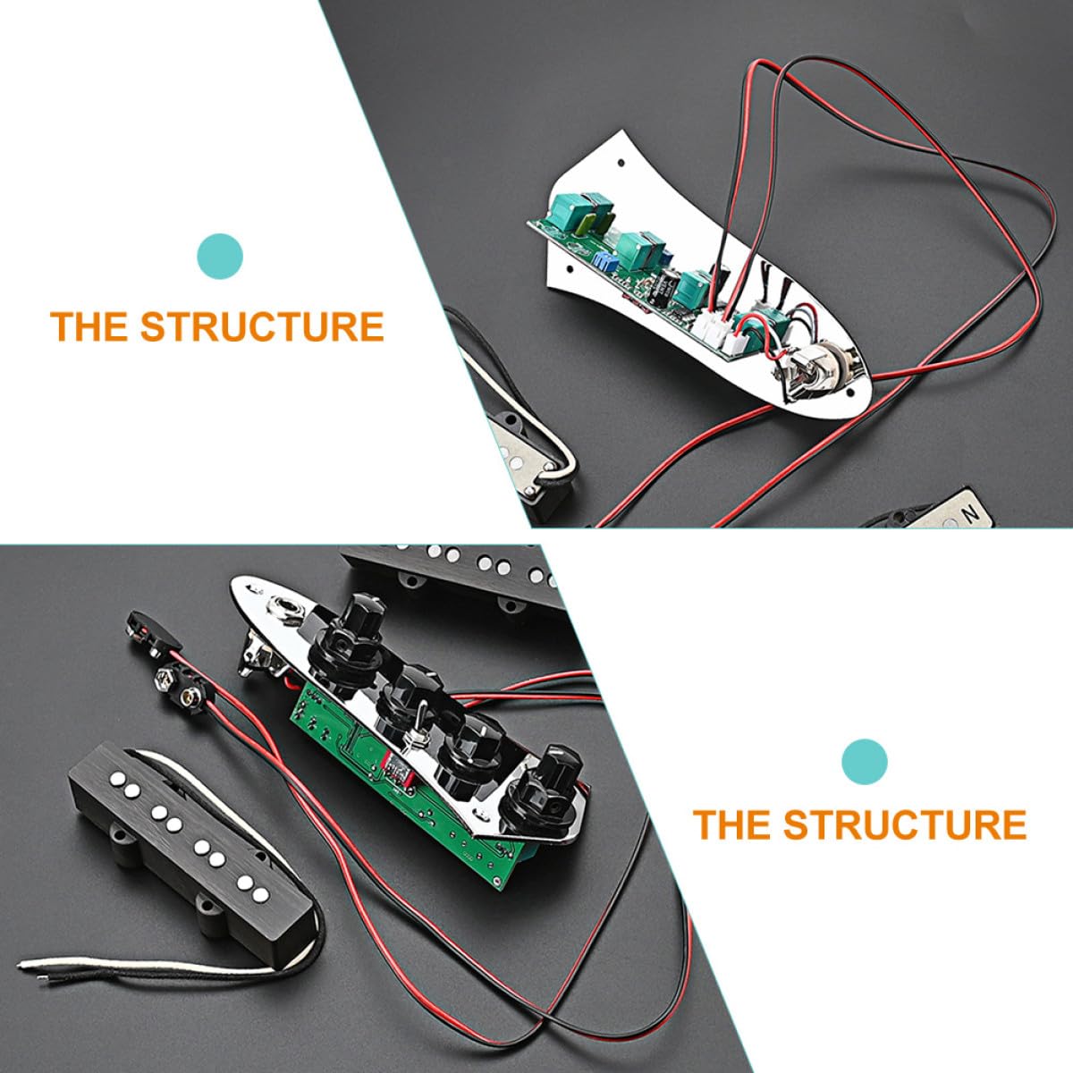 Jb Bass Humbucker Pickup Satz 4 saiter Bass Tonabnehmer Metall Kompakt Leicht Zubehör Musikinstrumente Ersatzteile