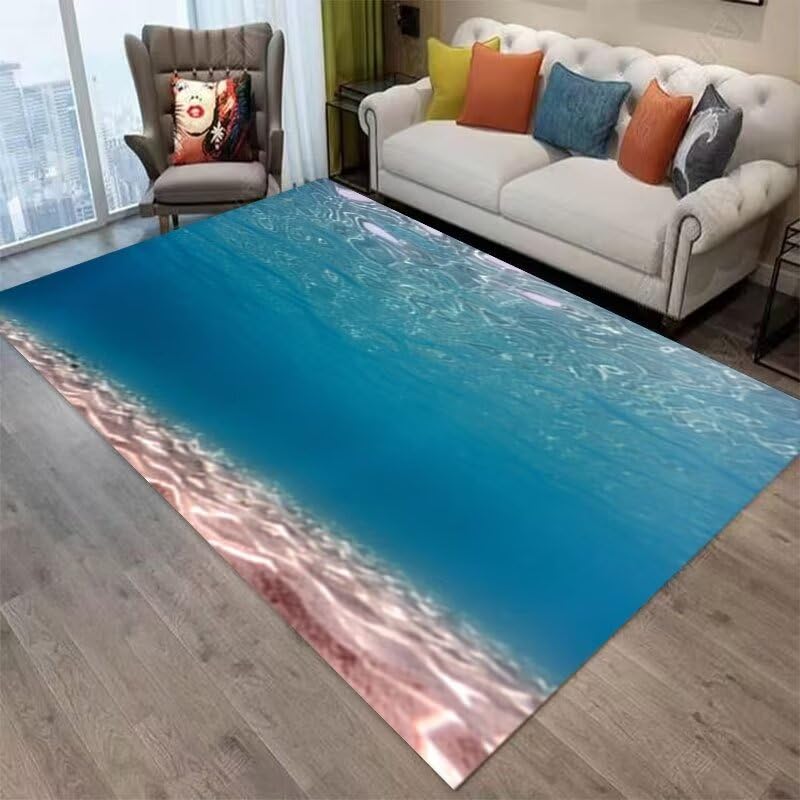 Tapis bleu de la mer profonde pour chambre de fille et cuisine 180x230cm