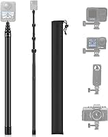 Bastão de Selfie Invisível 3m 9 Seções Fibra de Carbono + Alumínio – Extensão Ultra Longa, Empunhadura Ajustável à Prova d'Água, Compatível com GoPro 10/9/Go2, DJI Action 5, 360 X3/X4