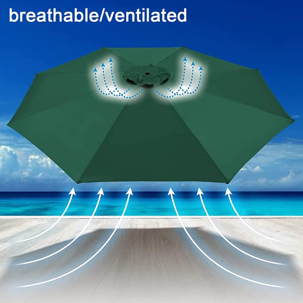 KADEUX 8 Ribs Parasol Top Cover, 9ft(270CM) 10ft(300CM) Umbrella Replacement Canopy Cantilever Patio Umbrella Replacement Canopy (Color : Khaki, Size : 3m/10ft)