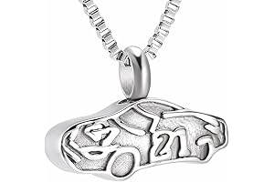 Stainless Steel Car Urn Necklace for Ashes of Loved Ones with Fill Kit