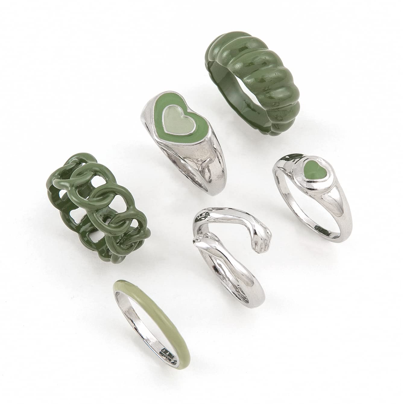 Shining Diva Fashion Latest Stylish Metal Boho Midi Finger Rings for Women and Girls - Set of 6 (rrsd14196r), Green (B0B5LFTFP4) Amazon Price History, Amazon Price Tracker