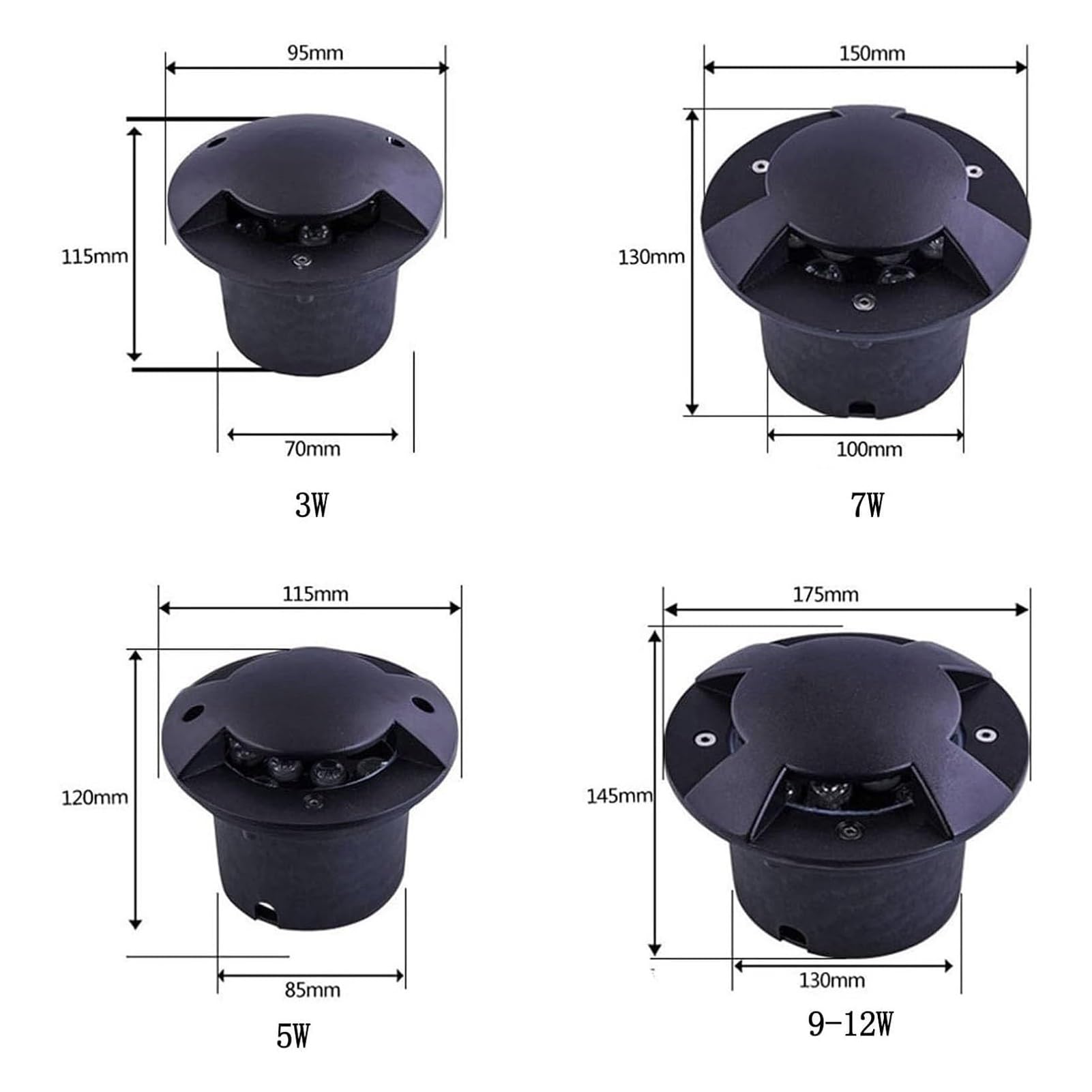 Luces LED Enterrada Para Exteriores, Lámpara De Paisaje De Suelo, Foco LED Para Exteriores Impermeable IP65, Iluminación De Caminos De Bajo Voltaje, Para Terraza(Yellow,12W)