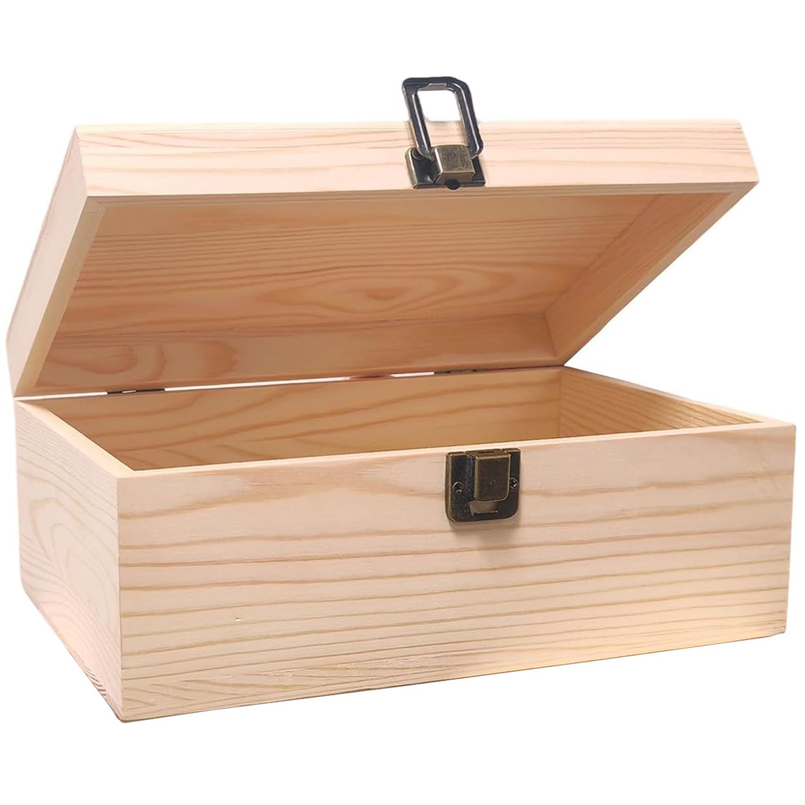 Amazon.com: YXFZPAN Natural Wooden Craft Box with Hinged Lid