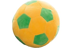 9" Plush Soccer Ball Stuffed Toy, Plush Football Pillow Soccer Gift Kids, Yellow-Green