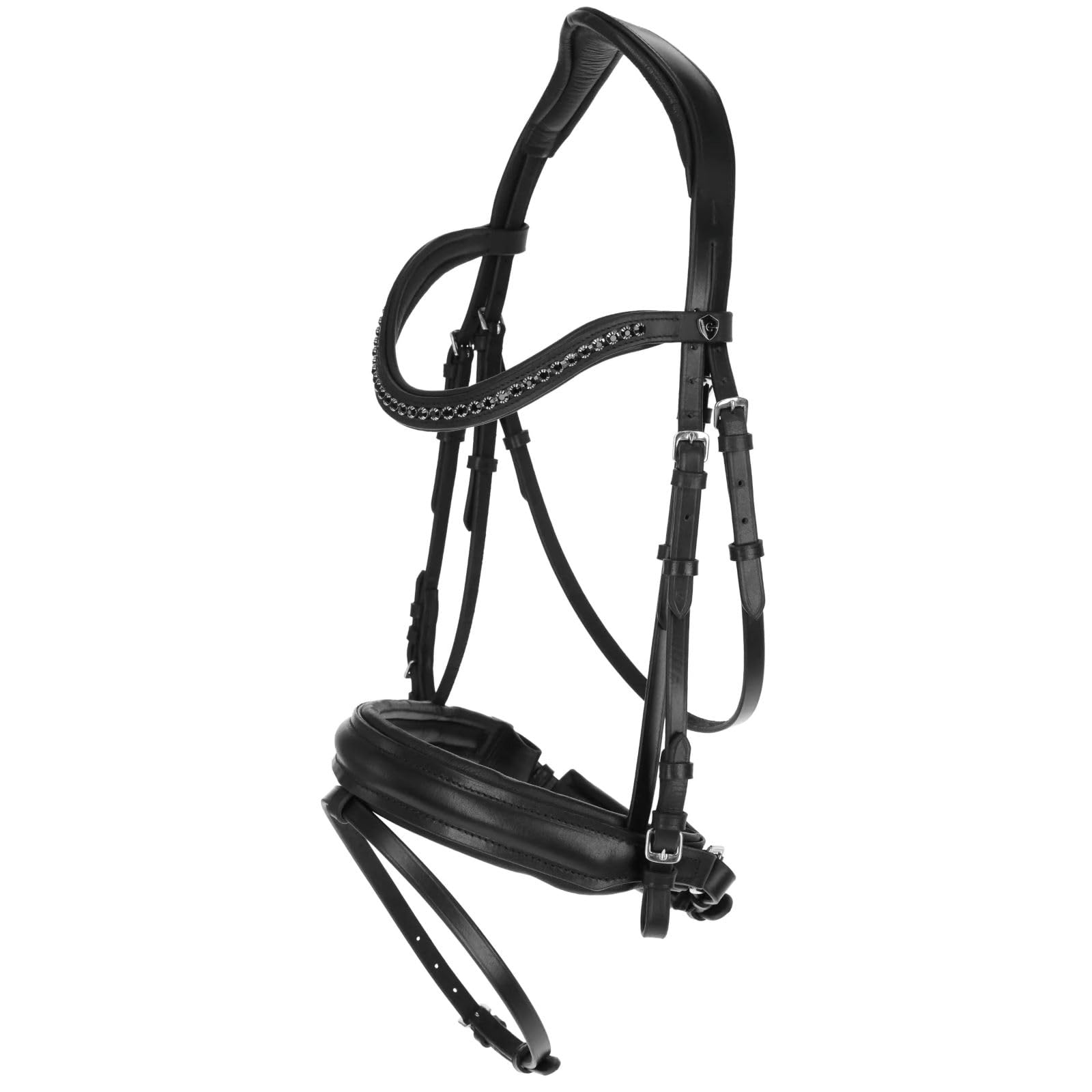 Covalliero Trensenzaum schwedisches RH schwarz Trense mit Strassstirnband