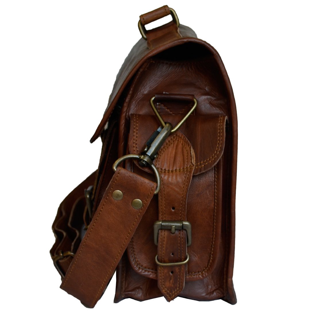 Mad Over Shopping Estilo Vintage Bolsas de Cuero Genuino Acolchado Lente de la cámara Funda DSLR Bag
