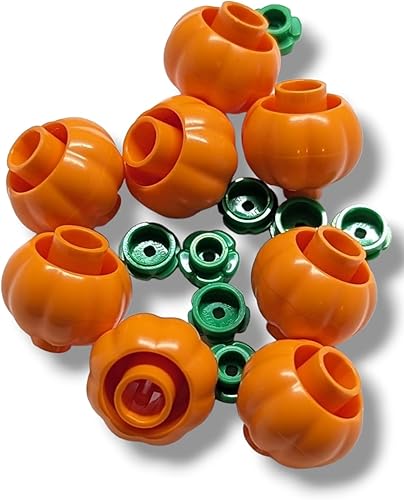 Miniatura 2 de LEGO Accesorios - Calabazas naranjas con tallos verdes brillantes (paquete de 8) juguetes de construcción espeluznantes Jack-0-Lantern para mayores