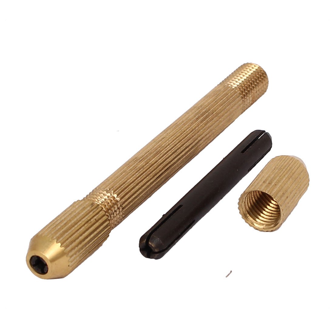Aexit 90mm Long Hand Tools Double Mouth Swivel Head Pin Vise Hand Drill Chuck Gold Pin Vises Tone 2pcs