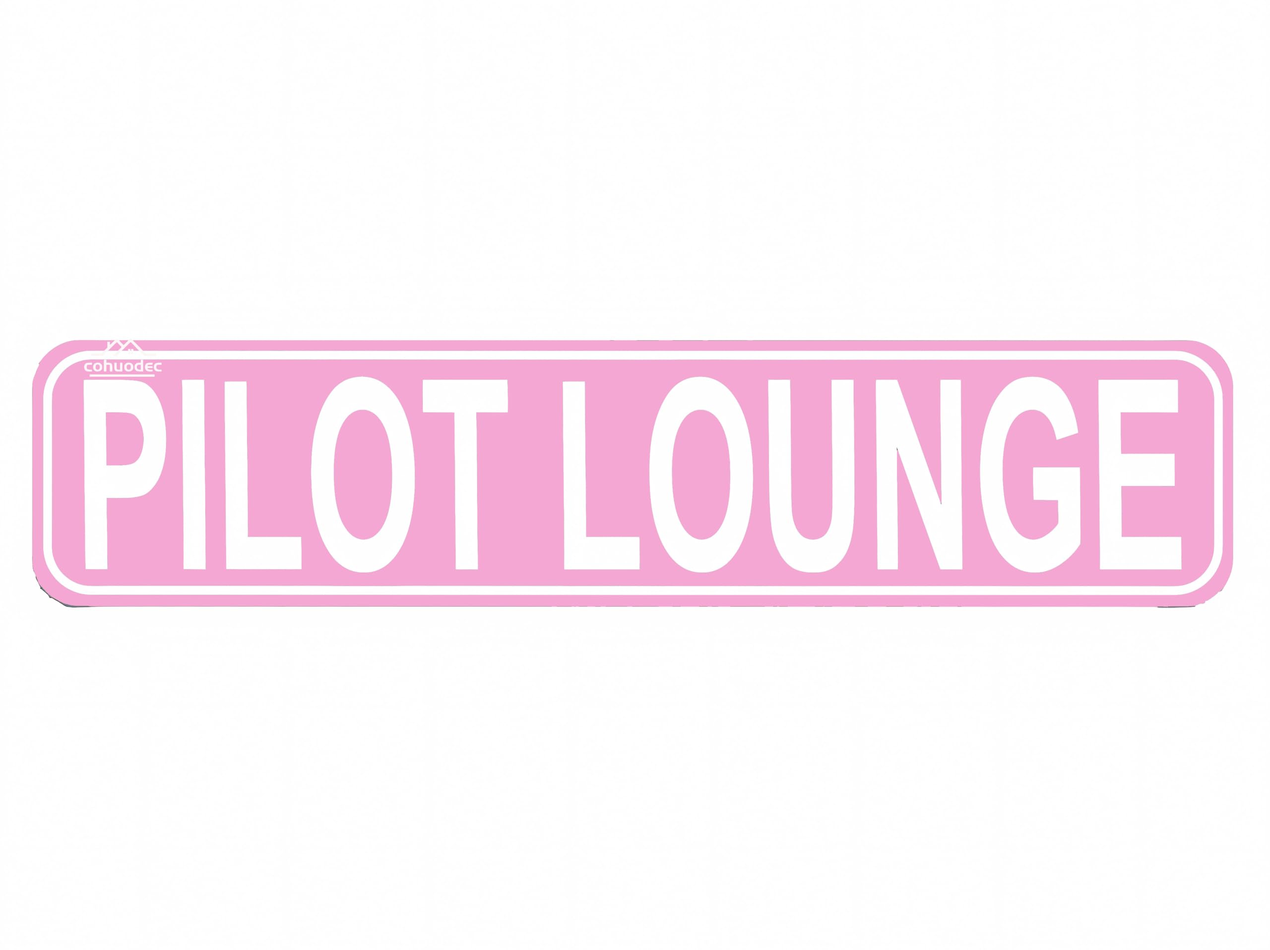Pilot Lounge Decor,Aviation Airplane Or Plane Hangar Metal Sign Door Name Plate Plaque Novelty Sign for Farm House Garage Wall Decor Pink Tin Sign 4x16 Inch