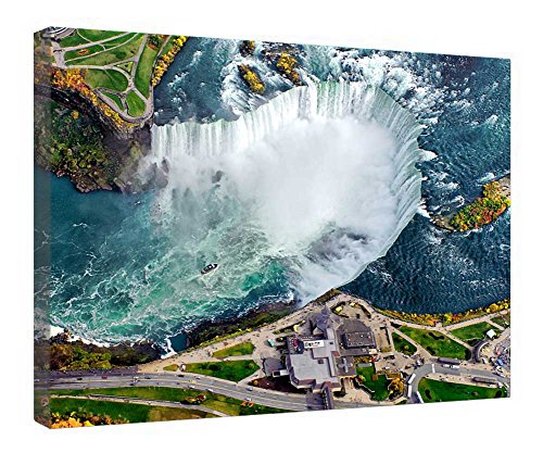 Tableau Niagara Falls vue aérienne en toile avec cadre bois 40x50 cm