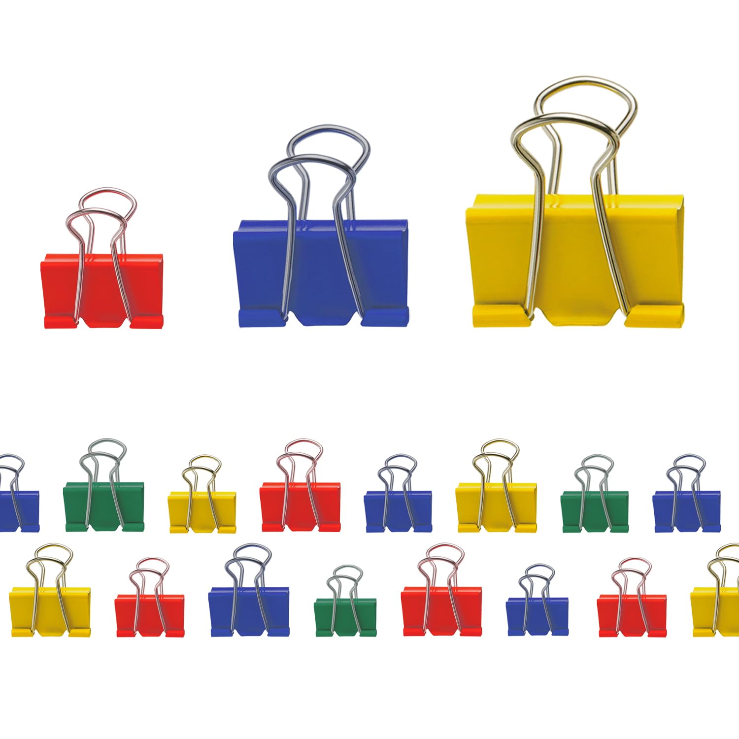 Westcott Foldback Klammern 24 Stück Mix | Metall Klammern für Dokumente | 12 x 19mm, 12 x 25mm | stabile und wiederverwendbare Papierklammern | Klemmen für Büro und Haushalt | E-10722 00