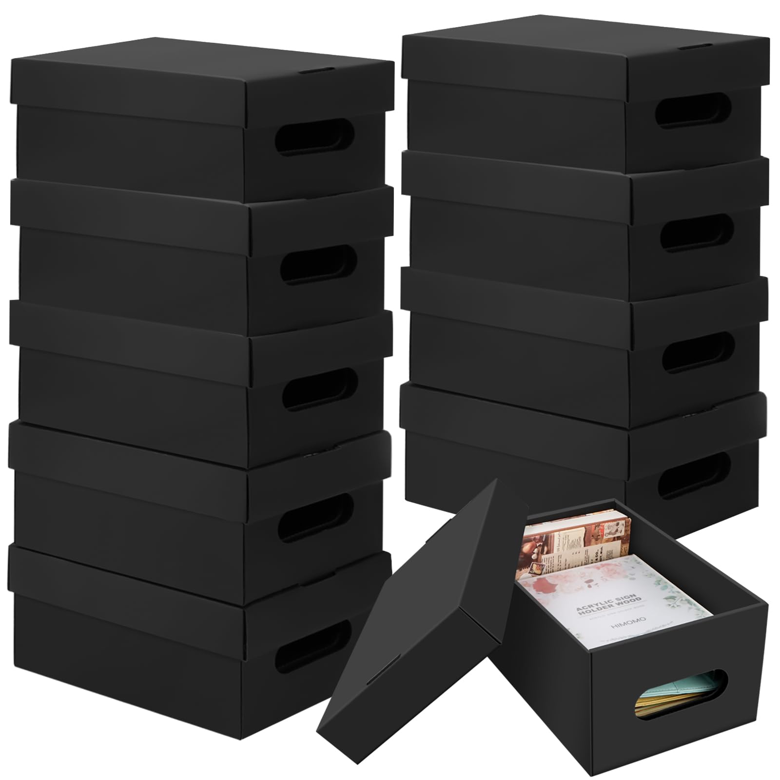 Photo 1 of aopule 10PCS Photo Storage Box for 4"x6" Photos,10.83“ x 6.89“ x 4.7“ Picture Box Store and Protect Pictures,Documents Black