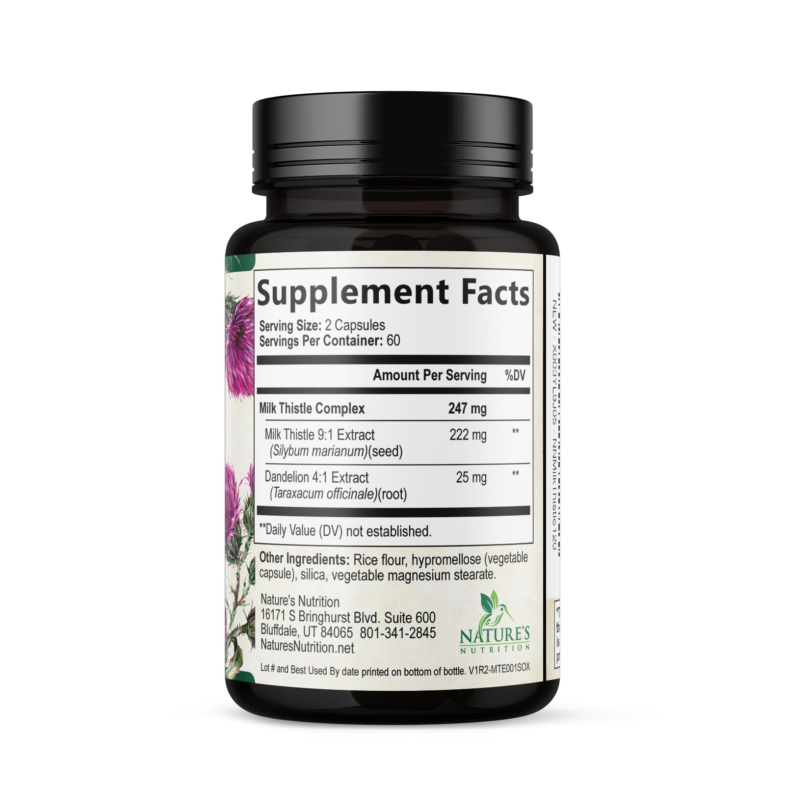 Milk Thistle Supplement - Powerful Liver Cleanse Detox & Repair Formula - Milk Thistle with Silymarin Marianum & Dandelion Extract - Natural Herbal Liver Health Complex - Made in USA - 120 Capsules — Amazon image 9