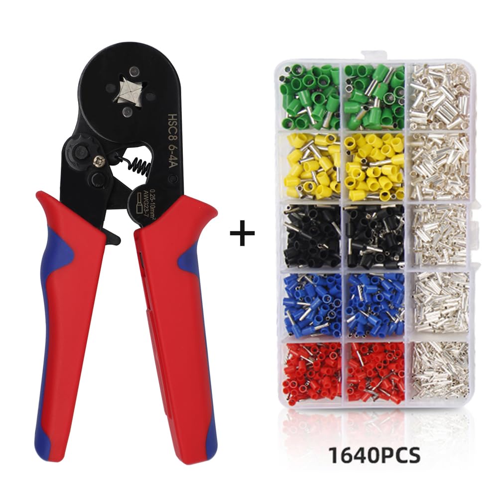 1200pcs/Box Wire Terminal Crimp Connector Insulated Uninsulated Wire End Ferrules(Plier and 1900)