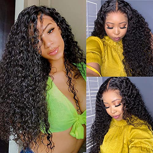 Image of bangjazz Long Wet and Wave Lace Front Wigs Human Hair 180% Density Brazilian Virgin Hair Water Wave Lace Closure Human Hair Wigs for Black Women Pre Plucked with Baby Hair Natural Color 34 Inch