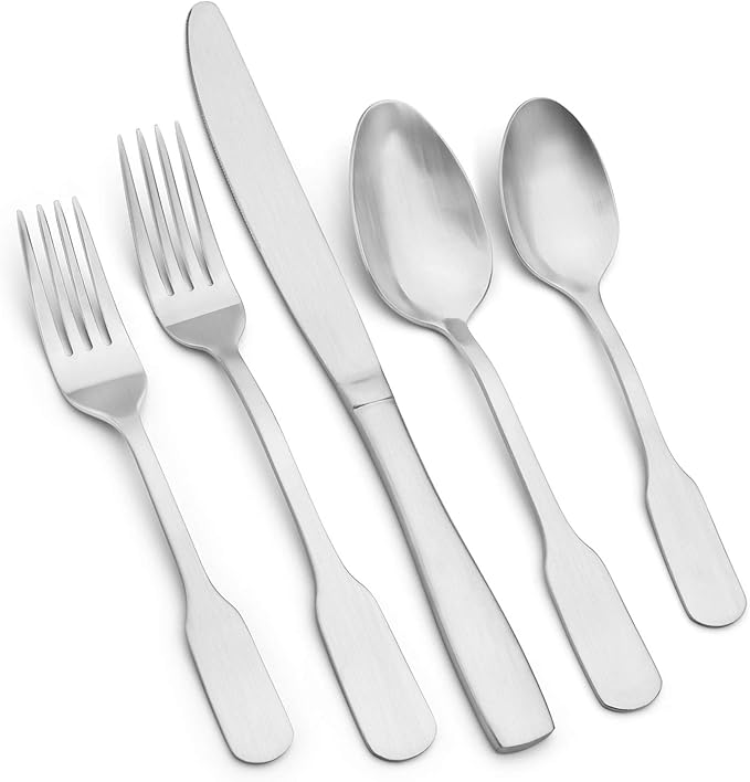 Silverware Set, Stainless Steel Flatware Cutlery Set For 8, 40-Piece Kitchen Utensil Set Include Spoons And Forks Set, Satin Polished Finished, Dishwasher Safe.