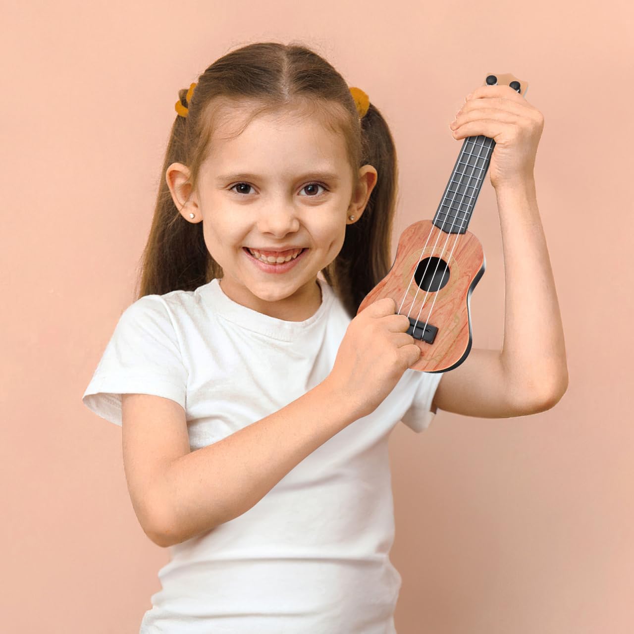 Ukulele Per Bambini Principianti – Strumento Musicale A 4 Corde In Polipropilene, Antiurto, Leggero, Con Plettri Colorati (Viola O Ciano)