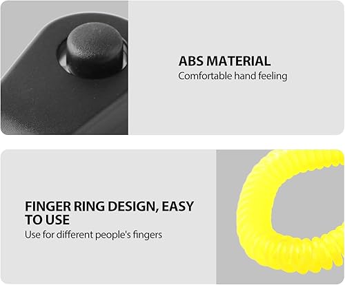 Miniatura 6 de Clicker de entrenamiento para perros, duradero y ligero para entrenamiento de mascotas con anillo para el dedo y correa de muñeca, clicker para