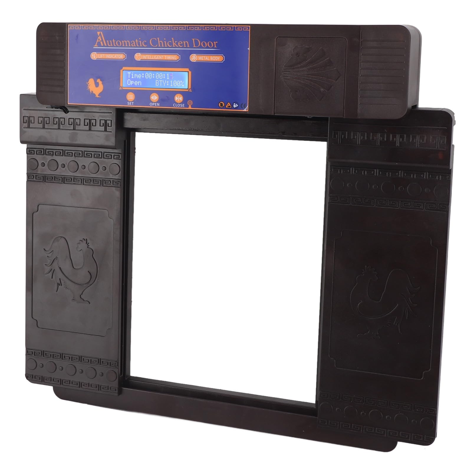 Porta Automatica per Pollaio, Timer a Batteria a Energia Solare, Display a LED, Apriporta per Polli, Doppie Porte con Avviso di Batteria Scarica Anti Pizzicamento per Polli, Anatre, Oche