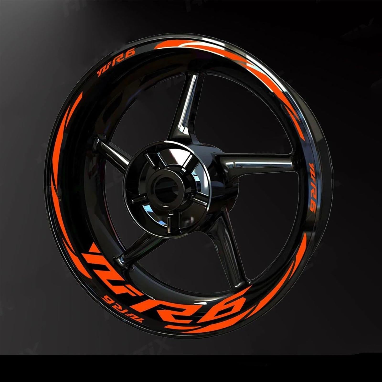 Motorcycle Accessories Wheel Stickers Reflective Rim Motorbike Waterproof Decals for Yamaha YZF R6 2017-2022 Decorative(Color11)