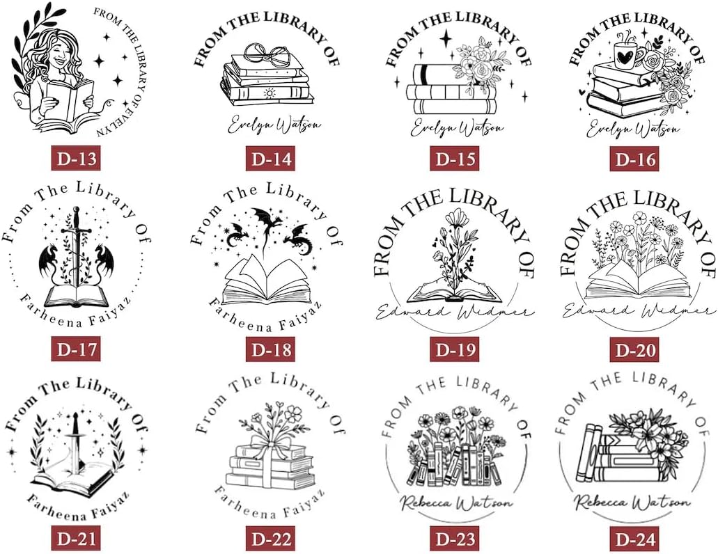 Custom Book Embosser - Manual Embossing Tool, Personalized “from the Library of” Library Seal, Unique Book Lover, Gift for Teacher